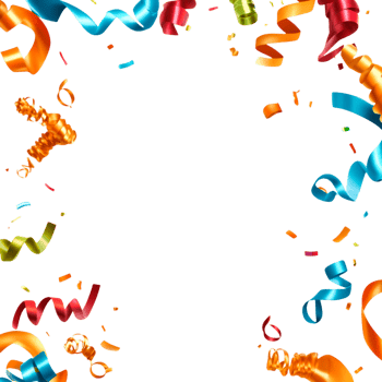 Colorful Party Streamers and Confetti for Celebration Events png