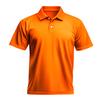 Bright Orange Casual Polo Shirt for Summer Fashion and Sportswear png