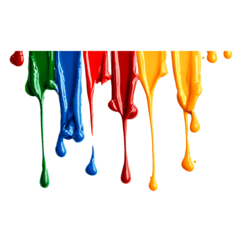 Vibrant Paint Drips in Green, Blue, Red, Yellow, and Orange Colors png