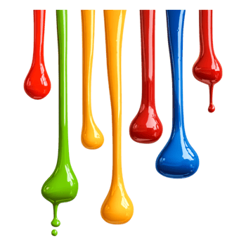Vibrant Colorful Paint Drops Dripping on png