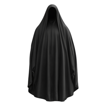 Mysterious Black Cloak Draped Figure in Isolated Background png