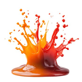 Splash of Bright Orange and Red Paint Captured in Motion png