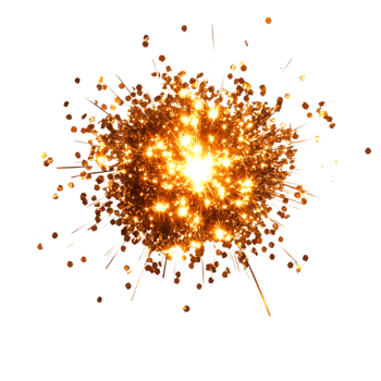 Bright Explosion with Radiating Sparks and Glowing Light Effects png