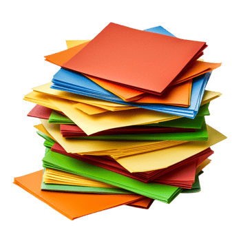 Colorful Stacked Paper Sheets for Creative Office or School Use png