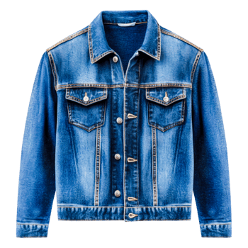 Classic Blue Denim Jacket with Button Closure and Pocket Detail png