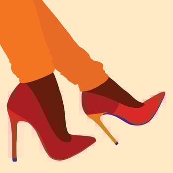 Female cute high heel shoes vector