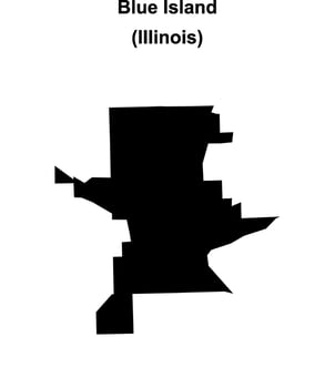 Blue Island, Illinois blank outline map vector