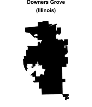 Downers Grove, Illinois blank outline map vector