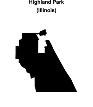 Highland Park, Illinois blank outline map vector