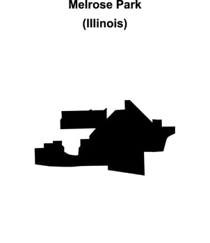 Melrose Park, Illinois blank outline map vector