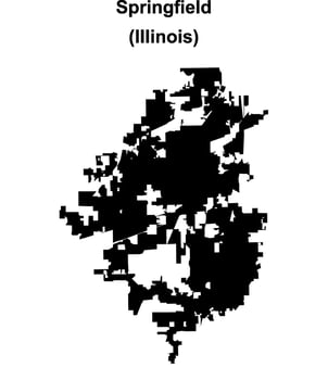 Springfield, Illinois blank outline map vector