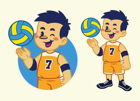 Cartoon of Happy Volleyball Player Mascot vector