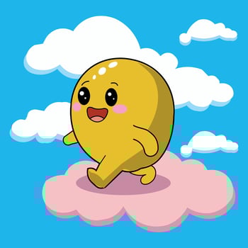 A cute yellow cartoon vector