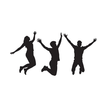 Man jumping silhouette art vector