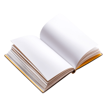 Blank Open Book with White Pages, png