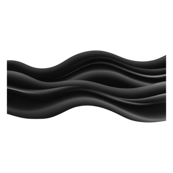 Smooth black wave abstract design with flowing curves and layers png