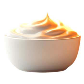 Smooth and Creamy Whipped Topping in a White Bowl Perfect for Desserts png