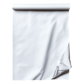Wrinkled White Paper Roll on Transparent Background for Creative Use png