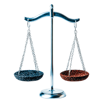Classic Justice Scale with Two Equal Sides Representing Balance png