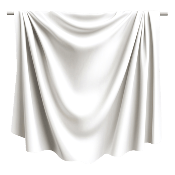 Elegant White Fabric Drapery Hanging Smoothly on a Hanger png