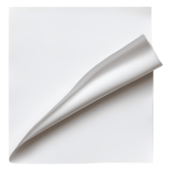 Smooth Silver Metallic Foil Sheet Curled at One Corner on png