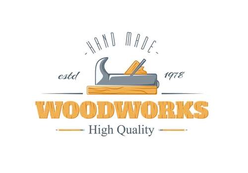 Modern carpentry logo isolated on white vector