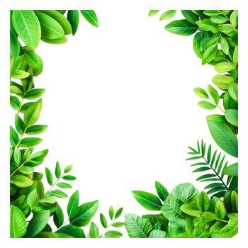 Vibrant Green Leaf Frame for Nature-Themed Background Design png