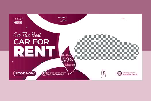 Modern and Professional Car Rent Billboard Design vector
