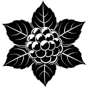 Blackberry flower silhouette for logo design vector