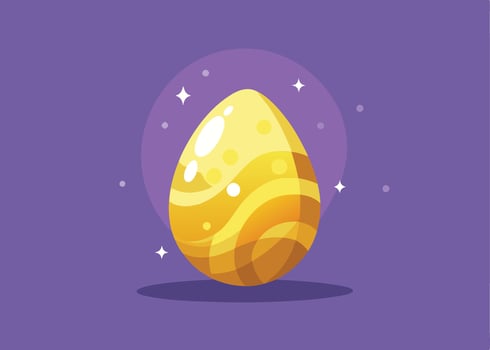 Golden glowing magical Easter egg vector