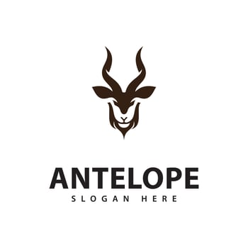 Antelope head logo design Wild Animals illustration vector