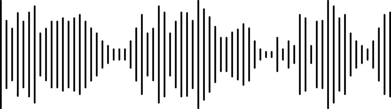 Isolated sound wave from parallel lines. vector