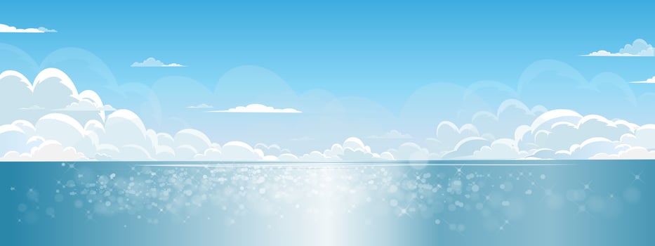 Sky Blue,Cloud Background,Horizon Spring Clear Sky in Morning by the beach, beautiful landscape nature sunrise in Summer,Backdrop panoramic banner white clouds over blue ocean,Sunset landscape vector