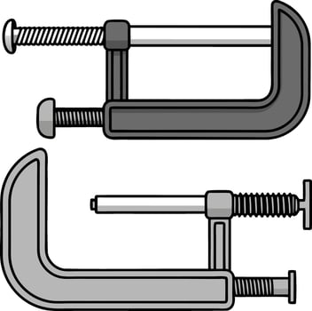 Heavy Duty Clamps Clipart Essential Tool Art for Woodworking, DIY, and Workshop Projects vector