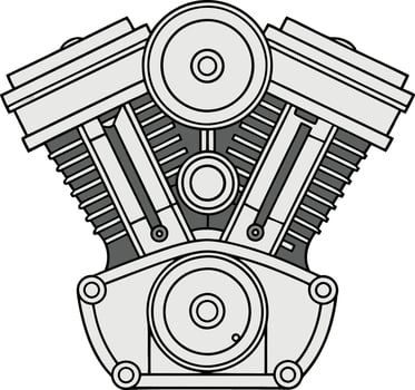 High Octane Bike Engine Clipart Detailed Motor Art for Mechanics vector