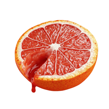 Grapefruit Slice Cut in Half png