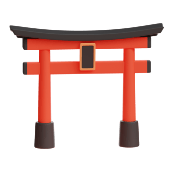 3d rendering of torii gate cherry blossom festival icon png