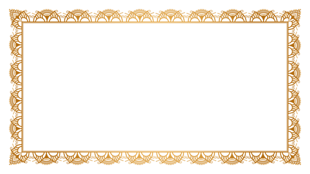 Luxury golden rectangle certificate border pattern line photo frame islamic wedding invitation with squire frame png