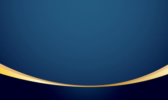 Abstract blue gold curve gradient background vector