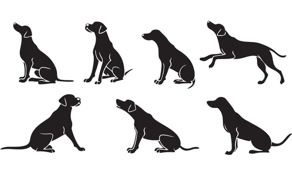 Stylized Black Dog Illustrations vector
