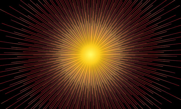 Abstract star or sun. Explosion effect. Fast motion effect. burst yellow lines light on dark background. vector