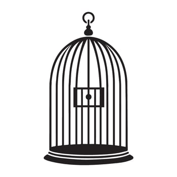 Elegant Birdcage Silhouette Illustration for Decorative Design vector