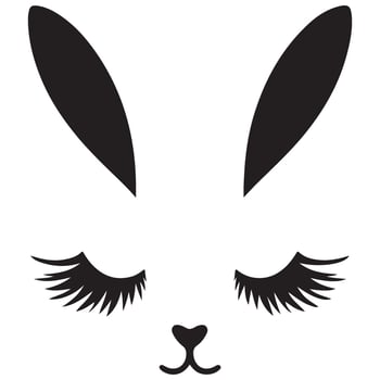 Charming Bunny Face Silhouette Design for Easter and Spring vector