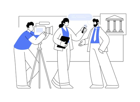 Interviewer isolated cartoon illustrations. vector
