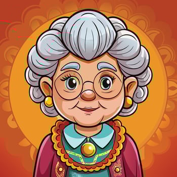 The Illustration of granny vector