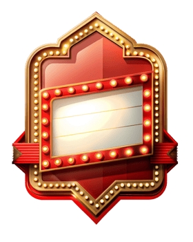 Theater entrance marquee sign with space for text png
