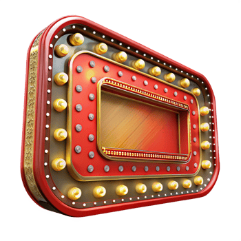 Retro blank marquee sign with warm lighting png