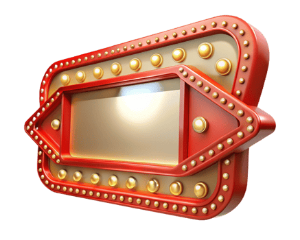 Electric marquee sign with vintage charm png