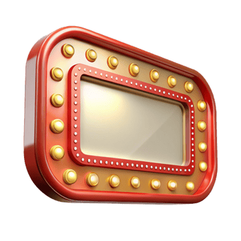 Glowing bulb marquee with customizable space png