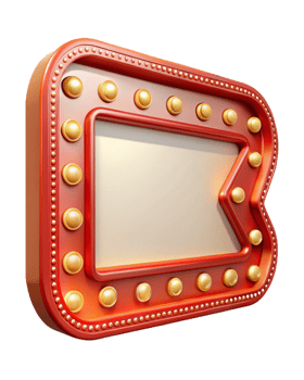 Lightbulb-framed marquee with vintage appeal png